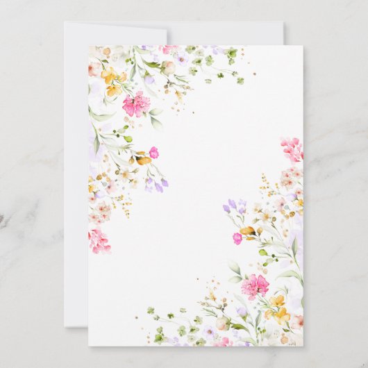 サマーエレガントメドウワイルドフラワーズブライダルシャワー2 招待状 (裏面)