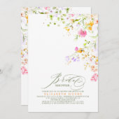 サマーエレガントメドウワイルドフラワーズブライダルシャワー2 招待状 (正面/裏面)