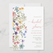 サマーエレガントメドウワイルドフラワーズブライダルシャワー 招待状 (正面)