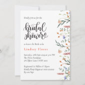 サマーエレガントメドウワイルドフラワーズブライダルシャワー 招待状 (正面)