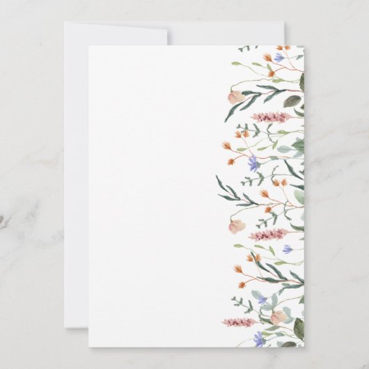 サマーエレガントメドウワイルドフラワーズブライダルシャワー 招待状 (裏面)