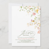 サマーエレガントメドウワイルドフラワーズブライダルシャワー 招待状 (正面)