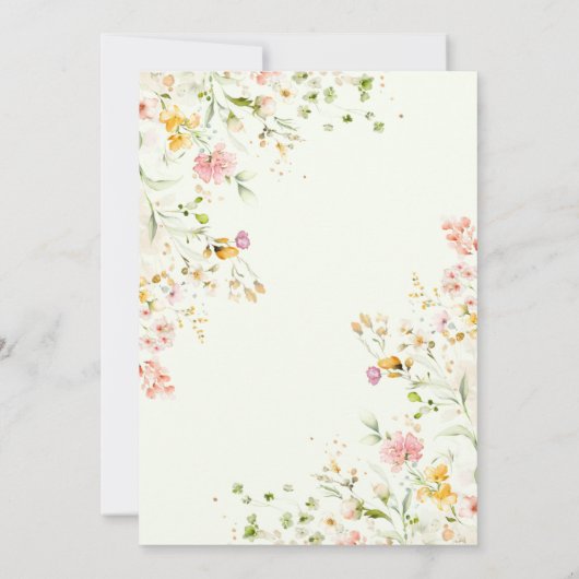 サマーエレガントメドウワイルドフラワーズブライダルシャワー 招待状