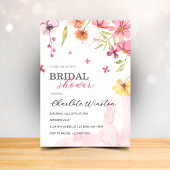 サマーエレガントメドウワイルドフラワーズブライダルシャワー 招待状