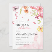サマーエレガントメドウワイルドフラワーズブライダルシャワー 招待状 (正面)