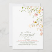 サマーエレガントメドウワイルドフラワーズ婚約パーティ 招待状 (正面)