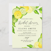 サマーエレガントレモンライムシトラスブライダルシャワー 招待状 (正面)