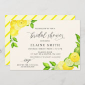 サマーエレガントレモンライムシトラスブライダルシャワー 招待状 (正面/裏面)