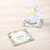 サマーエレガントワイルドフラワーウォーターブライダルシャワー スクエアペーパーコースター (インサイチュ)