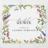 サマーエレガントワイルドフラワーウォーターブライダルシャワー スパークリングワインラベル (シングルラベル)