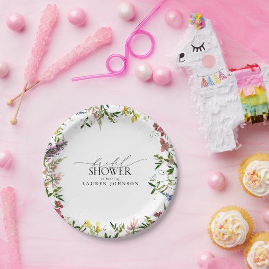 サマーエレガントワイルドフラワーウォーターブライダルシャワー ペーパープレート (パーティー)