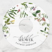 サマーエレガントワイルドフラワーウォーターブライダルシャワー ワイングラスタグ (正面)