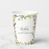 サマーエレガントワイルドフラワーウォーターブライダルシャワー 紙コップ (裏面)