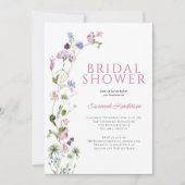 サマーエレガントワイルドフラワーフローラブライダルシャワー 招待状 (正面)