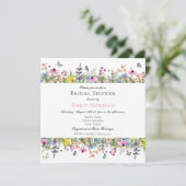 サマーエレガントワイルドフラワーフローラブライダルシャワー 招待状 (スタンド正面)