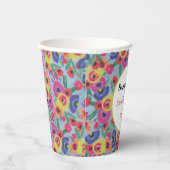 サマーエレガントワイルドフラワーフローラブライダルシャワー 紙コップ (右)
