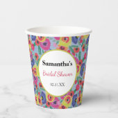 サマーエレガントワイルドフラワーフローラブライダルシャワー 紙コップ (正面)