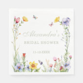 サマーエレガントワイルドフラワーボホブライダルシャワー スタンダードランチョンナプキン (正面)