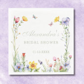 サマーエレガントワイルドフラワーボホブライダルシャワー スタンダードランチョンナプキン