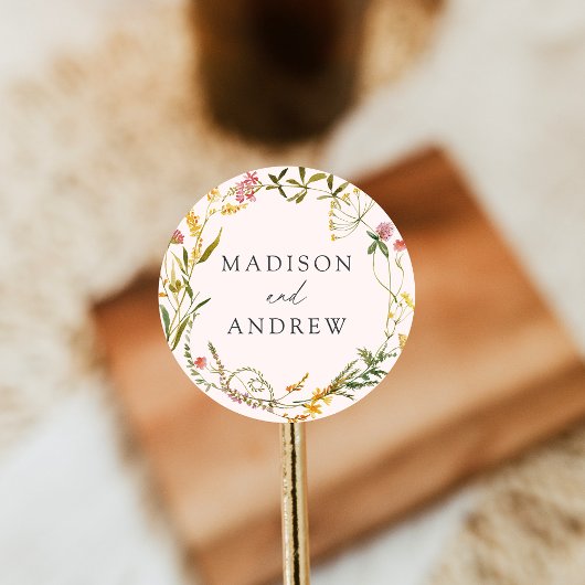 サマーエレガントワイルドフラワーリース赤面結婚ズ ラウンドシール