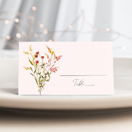 サマーエレガントワイルドフラワー赤面結婚ズ プレイスカード