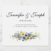 サマーエレガント庭園の結婚式ワインボトルラベル スパークリングワインラベル (シングルラベル)