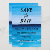 サマーエレガント海ウェーブビーチ招待状 招待状 (正面/裏面)