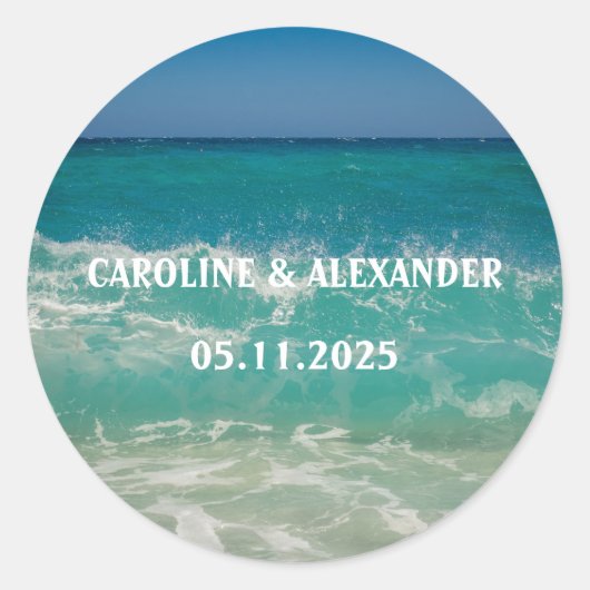 サマーエレガント海ウォータートロピカルビーチハワイC ラウンドシール (正面)