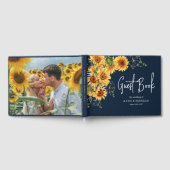 サマーエレガント秋ひまわり結婚の ゲストブック (全面)