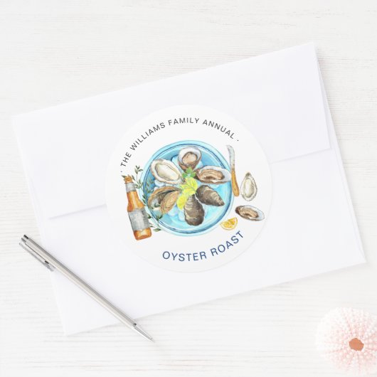 サマーオイスターロースト | シーフードベイククックアウト ラウンドシール (封筒)