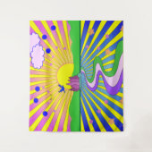 サマーオブラブサイケデリック60年代日が差すこと タペストリー (正面)