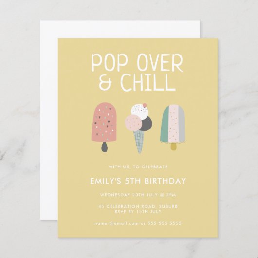 サマーオポップ・アートのーバー&チルポップシクルパーティー誕生日 (正面/裏面)