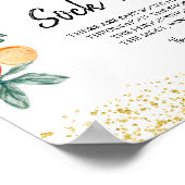 サマーオレンジウォーターカラーベビーソック狩り ポスター (角)