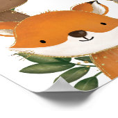 サマーオレンジシトラスウッドランドベビーシャワーウェルカム ポスター (角)