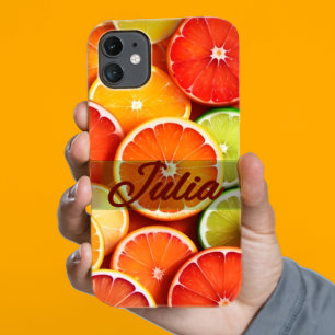 サマーオレンジシトラススタイリッシュパーソナライズされた名 iPhone 13ケース