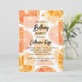 サマーオレンジシトラススライス誕生日パーティー 招待状 (スタンド正面)