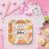 サマーオレンジシトラススライス誕生日 ペーパープレート (パーティー)