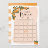 サマーオレンジシトラスビンゴブライダルシャワーゲームカード (正面/裏面)