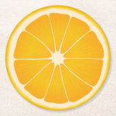 サマーオレンジシトラス ラウンドペーパーコースター (正面)
