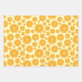 サマーオレンジスライス柑橘類フルーツ ラッピングペーパーシート (正面2)