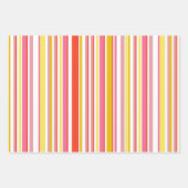 サマーオレンジピンクレッドストライプ鮮やか ラッピングペーパーシート (正面2)