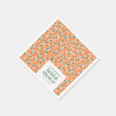 サマーオレンジフルーツピンクブライダルシャワーカスタム スタンダードカクテルナプキン (角)