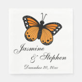 サマーオレンジブラック(昆虫)オオカバマダラ、モナークバタフライ結婚ズ スタンダードランチョンナプキン (正面)