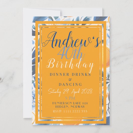 サマーオレンジボタニカル招待状 招待状 (正面)