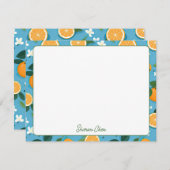 サマーオレンジ名前をカスタムする文房具 ノートカード (正面/裏面)