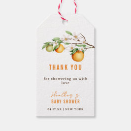 サマーオレンジ柑橘系ベビーシャワーありがとう ギフトタグ
