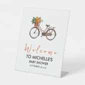 サマーオレンジ柑橘類フルーツベビーシャワーウェルカム 台座サイン (正面)