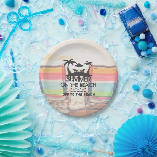 サマーオンビーチ |パーソナライズされた | ペーパープレート (パーティー)