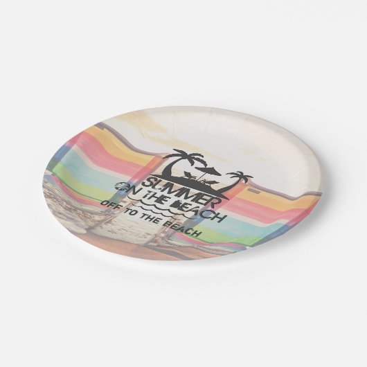 サマーオンビーチ |パーソナライズされた | ペーパープレート (アングル)
