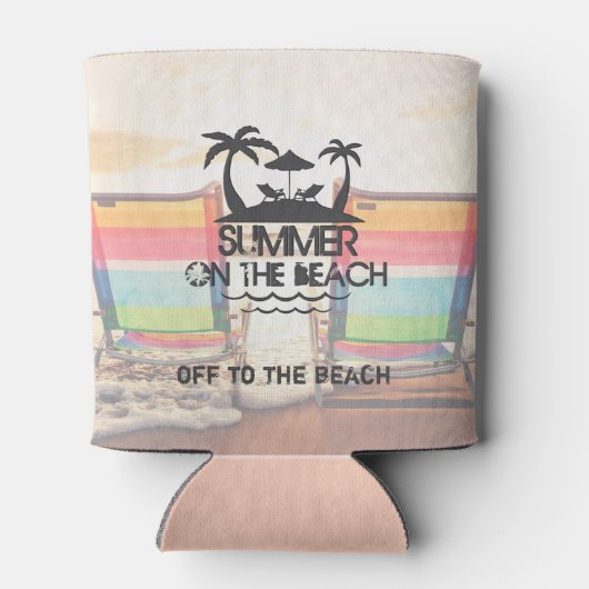 サマーオンビーチ |パーソナライズされた | 缶クーラー (裏面)